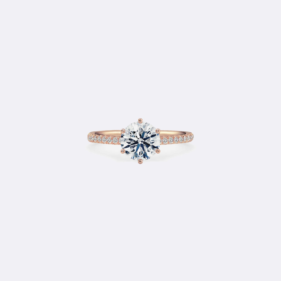 SOLITAIRE PAVÉ 6 PRONGS Ring