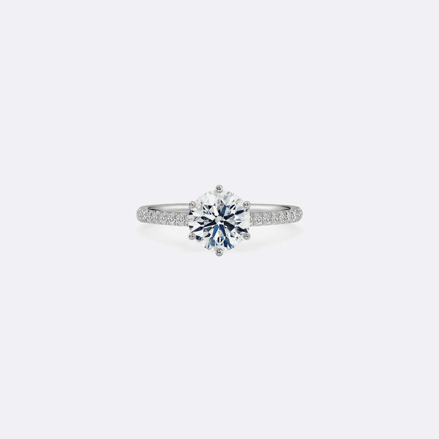 SOLITAIRE PAVÉ 6 PRONGS ring